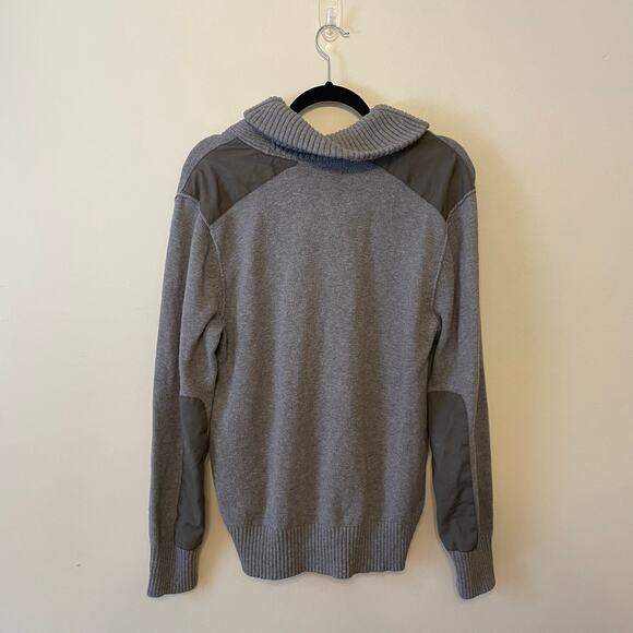 Banana Republic M cowl neck sweater gray elbow patch gorpcore grandpa cabincore - Picture 5 of 7